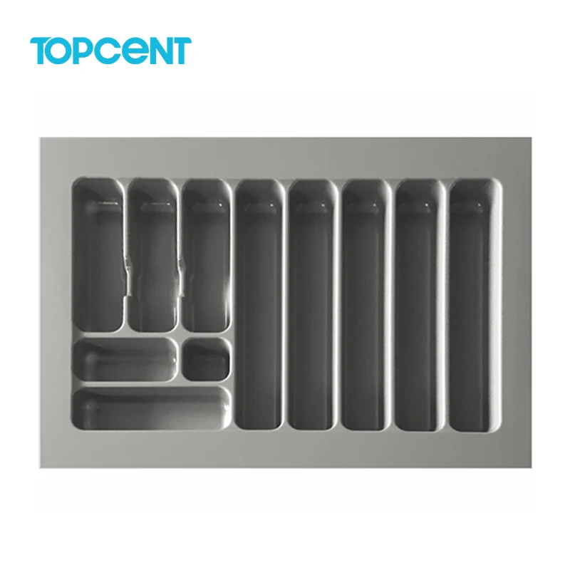 Topcent Food Grade PVC Plastic ABS rectangular Cutlery Tray Pull-out Storage Drawer Kitchen Cutlery Utensils Adjustable Drawer