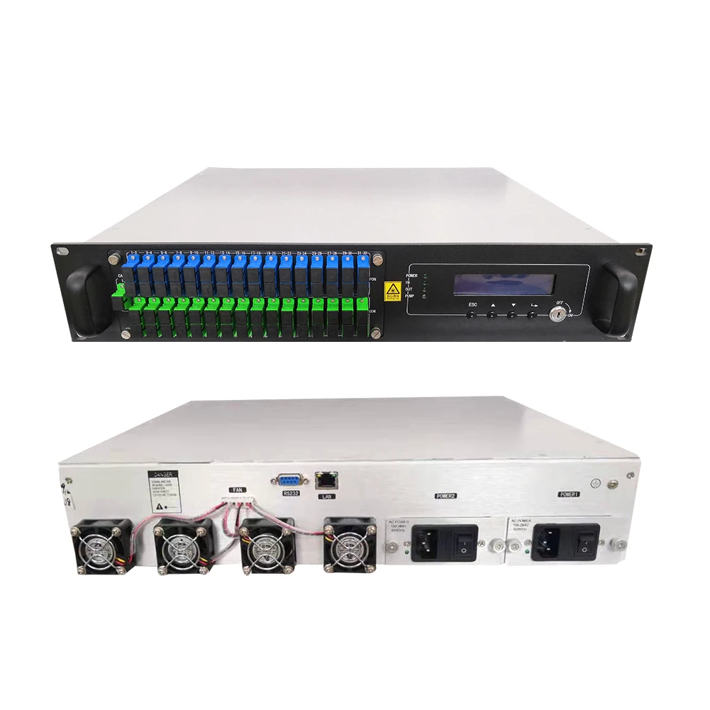 Factory Price Optfocus Triple Play Factory Low Price GPON OLT Network PON WDM 1550 CATV 4 8 16 32 Output Port Mini EDFA