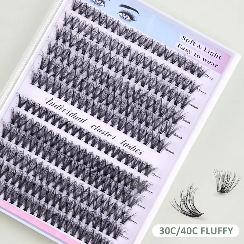 Cheap Factory Price Hand Made Book Lash Kit Mink Press On DIY Cluster Lashes