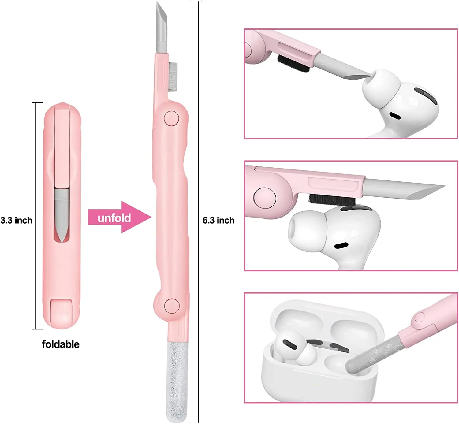 Wholesale Factory Multifunctional 7 in 1 Keyboard Cleaning Brush for Earbuds Headphone