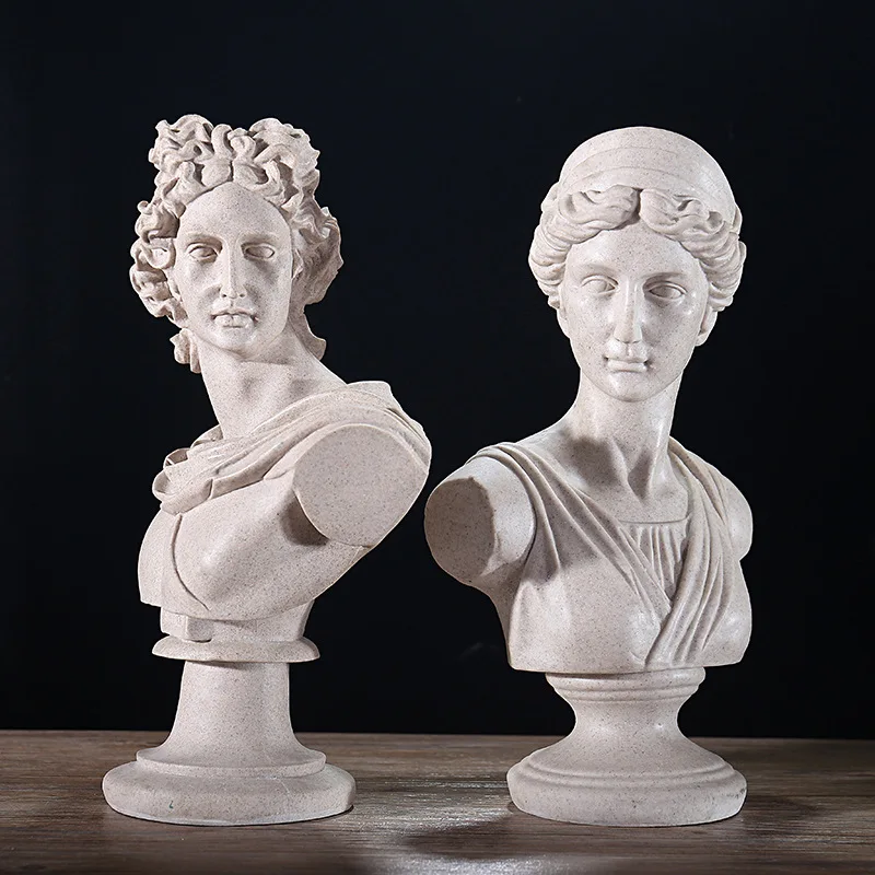 Amazon Time Slow Resin Crafts Body Art Living Room Decor Home Office Decor Gift David Apollo Diana Head Portrait Bust Sculpture