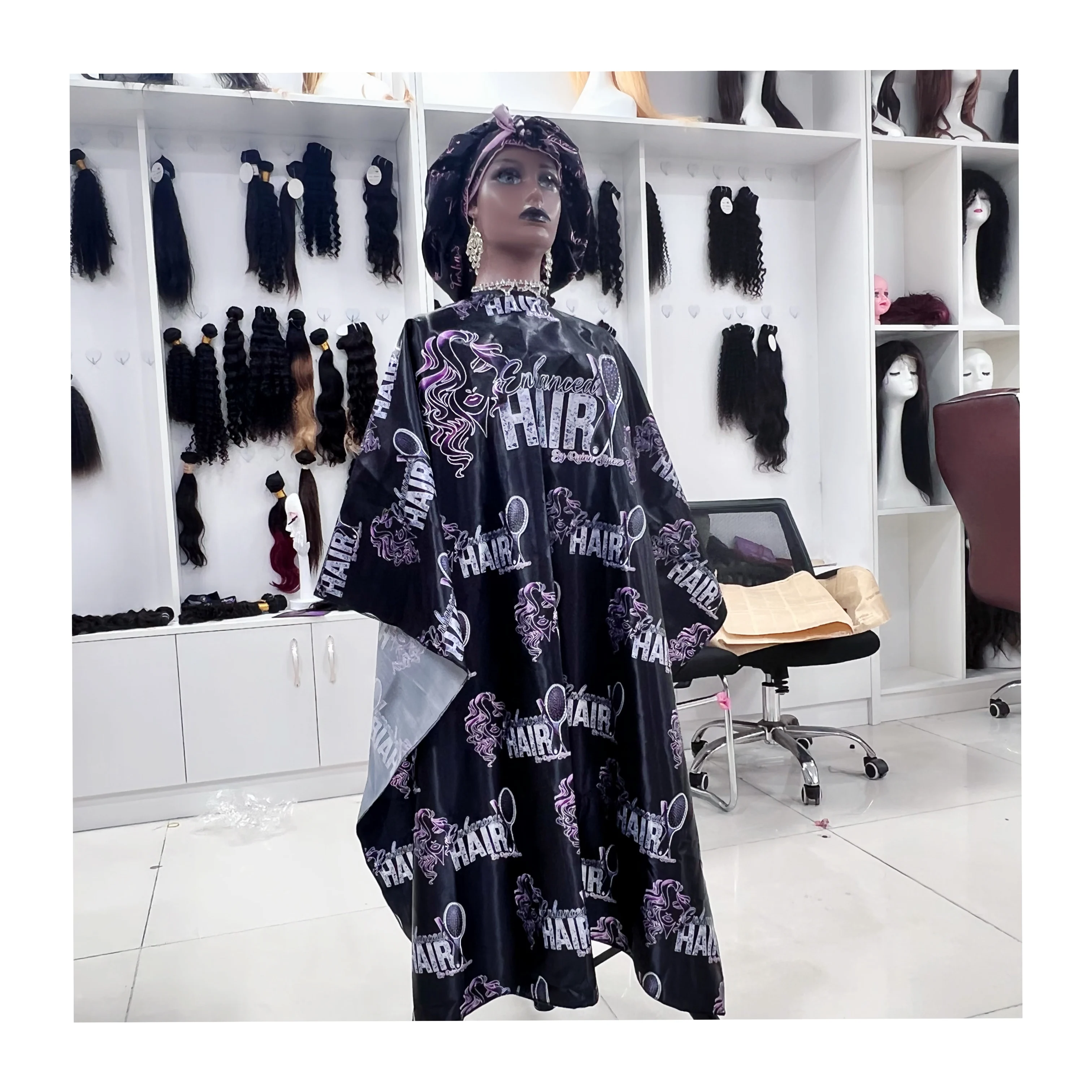 Popular Custom Logo Hair Salon capes, Haircut Shawl and Apron Hairdressing Cape