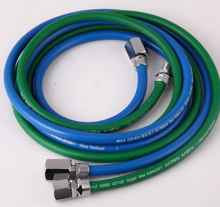 Rubber Air and Oxygen Hose Flexible High Pressure Air and Oxygen Pipe Transportation Pipe Stainless Steel EU EN1327 / Korea KS