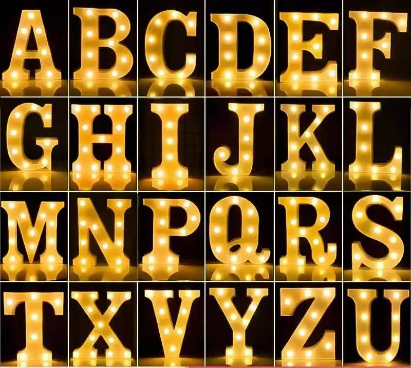 
Factory price 26 letters Home party bar birthday wedding Christmas festival numbers Letter led alphabets lamp lights 