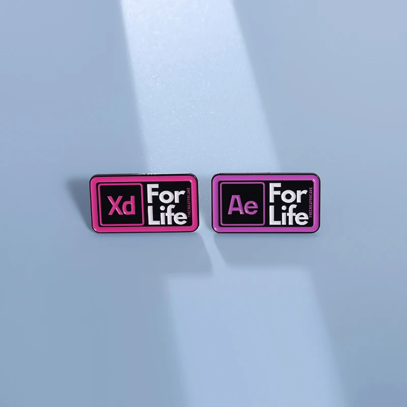 Cartoon AE XD Enamel Brooch Office Software Logo Backpack Badge Fashion Clothing Accessories Gift