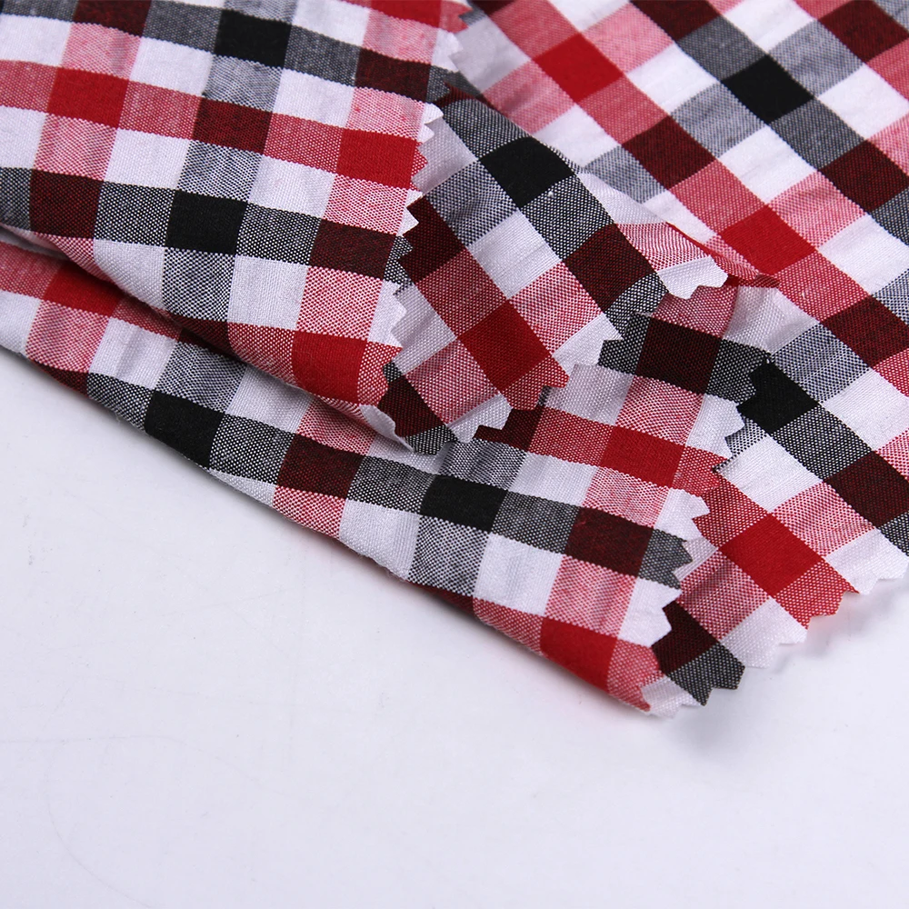 Клетчатая ткань CVC bubble, подкладка рубашки из окрашенной пряжи