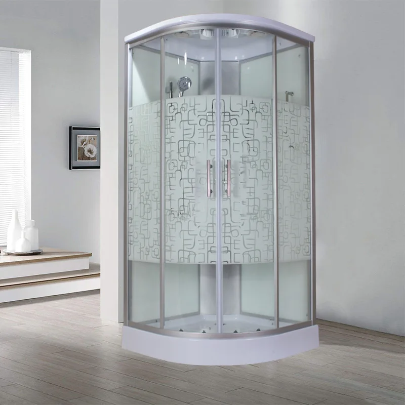 WinFair Luxury Enclosed House Simple Aluminum Waterproof Tempered Glass Bathroom Enclosure Walk In Top Cover Shower Room