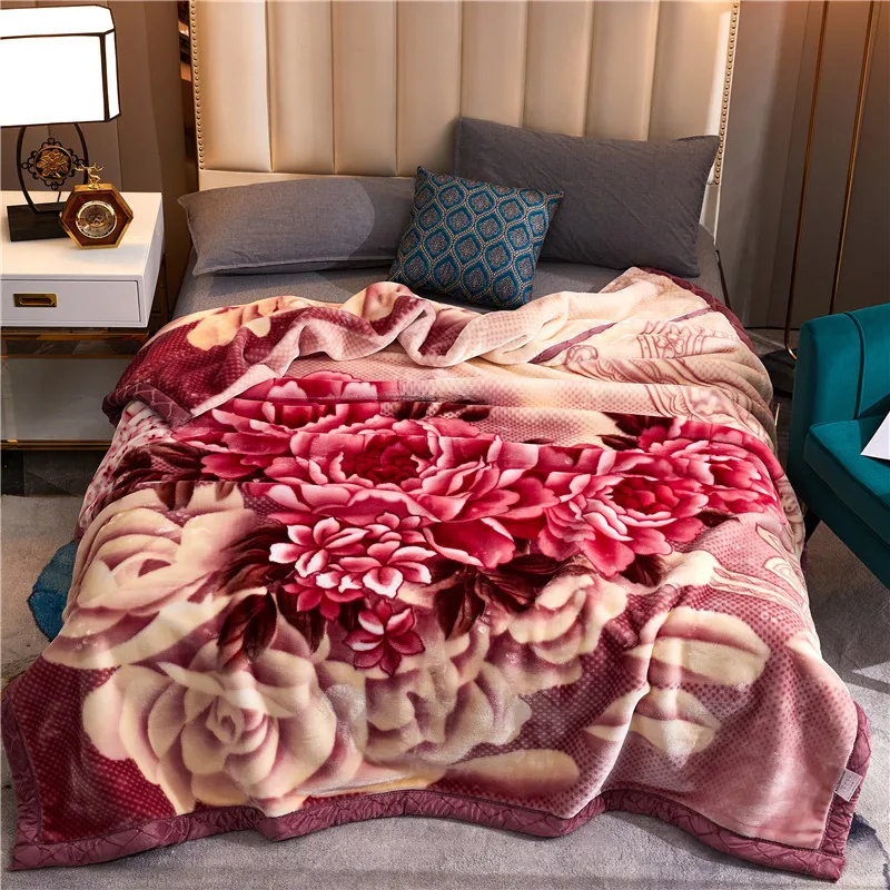 Wholesale Custom Designer Personalized Thick Soft Cheap Price Raschel Winter Luxury Flannel Throw Bed Blanket