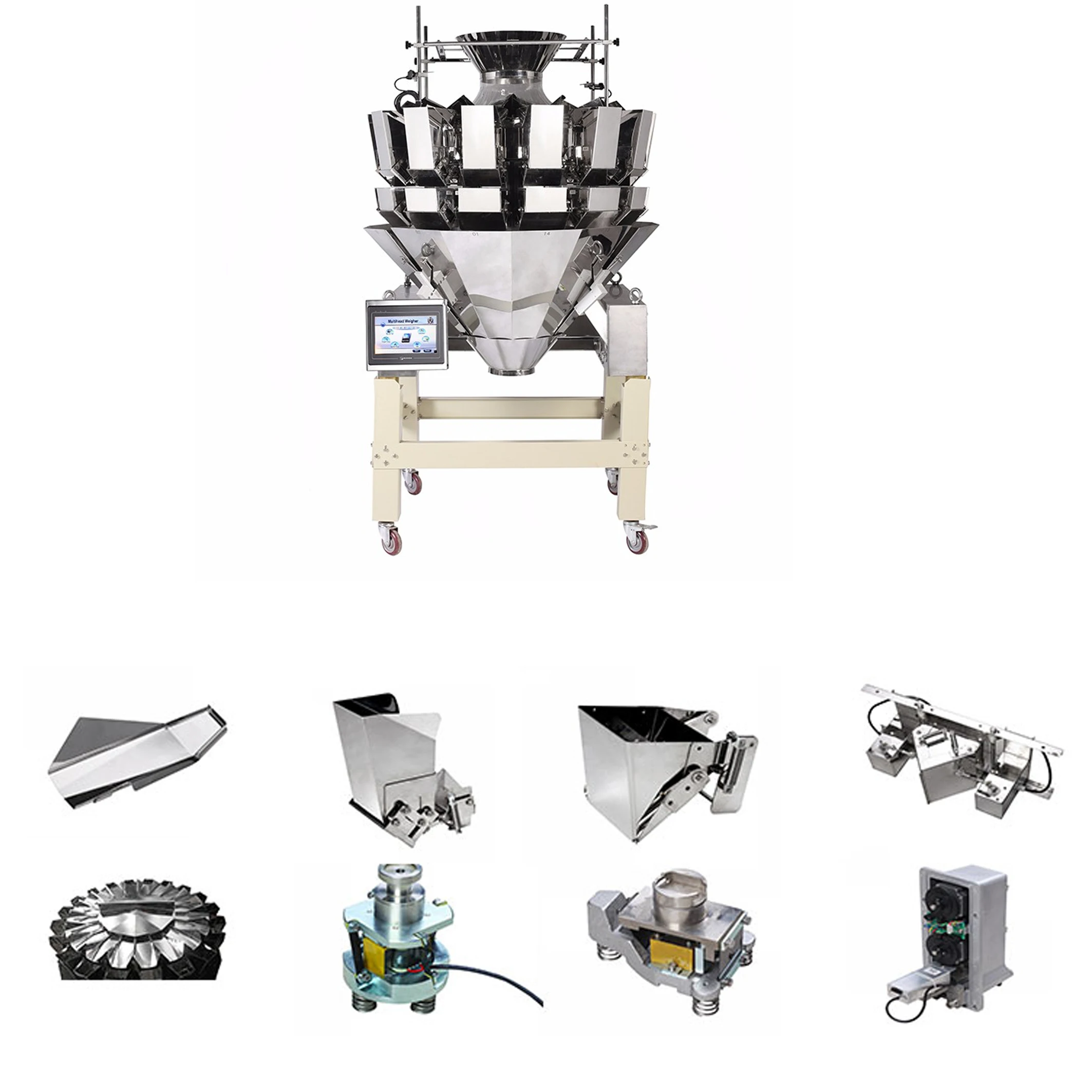 Automatic Weighing 50g 100g Dried Tomato Strawberry Blueberry Weighing Multi Head Weigher Machine