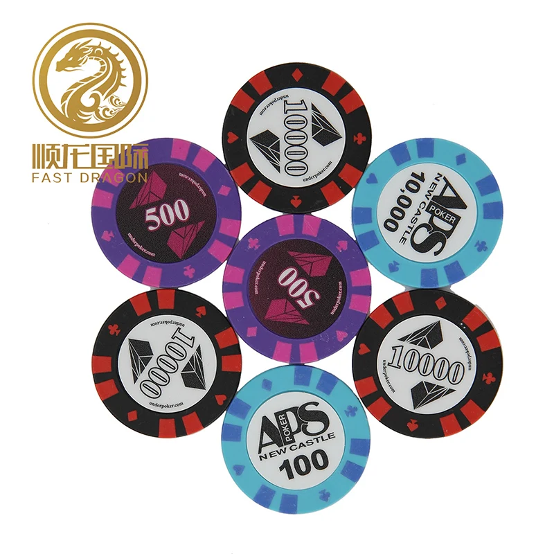 14g Clay Poker chips with sticker coin casino chips custom printed poker chips