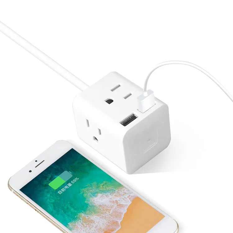 Удлинитель с 4 розетками и 2 usb-портами квадратная розетка для США usb-адаптер 3 контактами