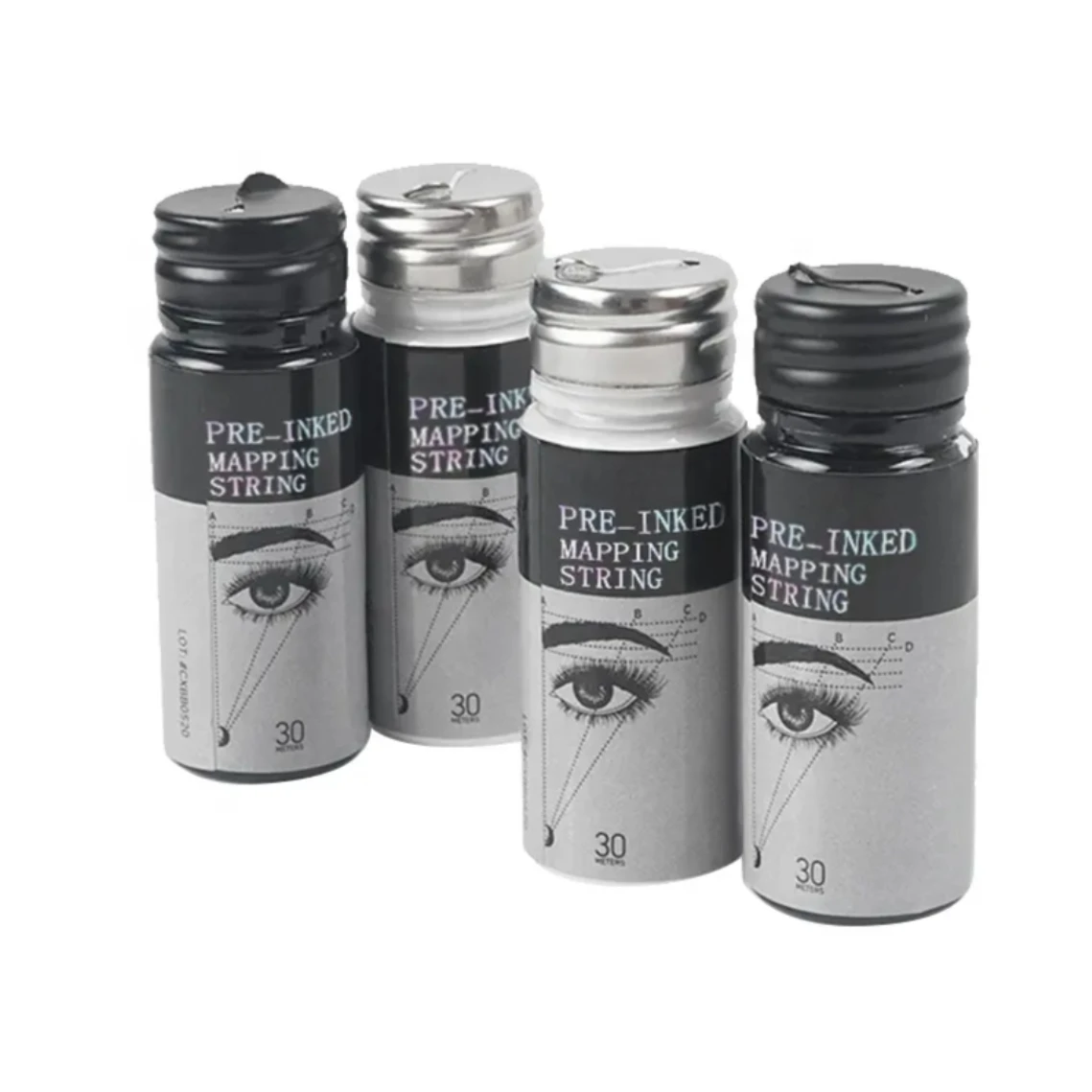 private label 30M eyebrow microblading pre inked mapping string brow white pink thread pre-ink brow mapping string bottle