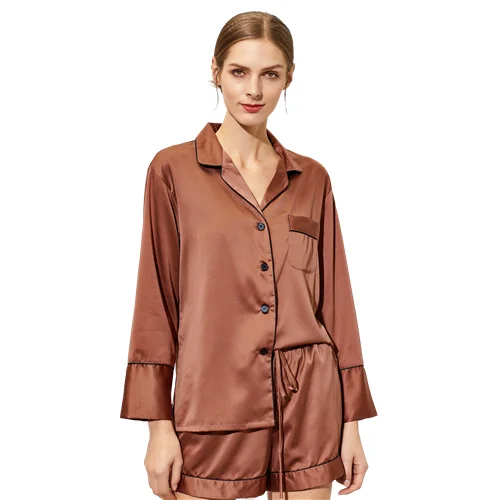 826 Wholesale Ladies Pajamas High Quality Comfortable Soft Women Satin Pajamas Ladies Night Sleeping Wear