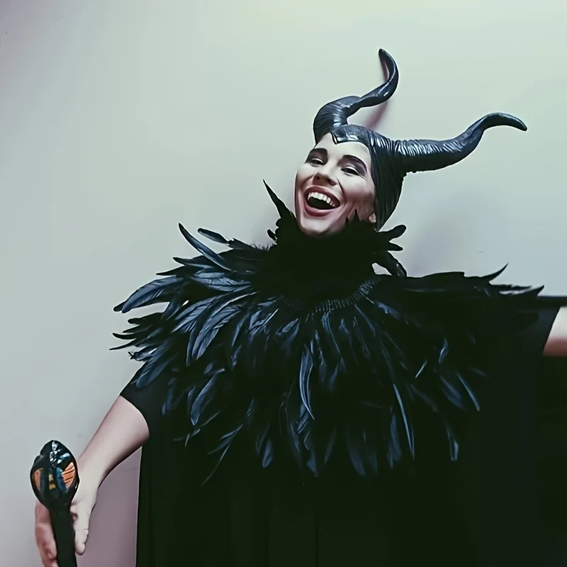 Maleficent Cosplay Props Halloween Christmas Elegant Black Rave Party Supplies Head Decoration