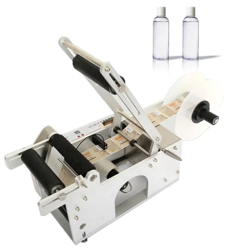 Slideway Round Bottle Labeling Machine Single/Double Side Label Applicator Beverage Juice Cosmetic Production