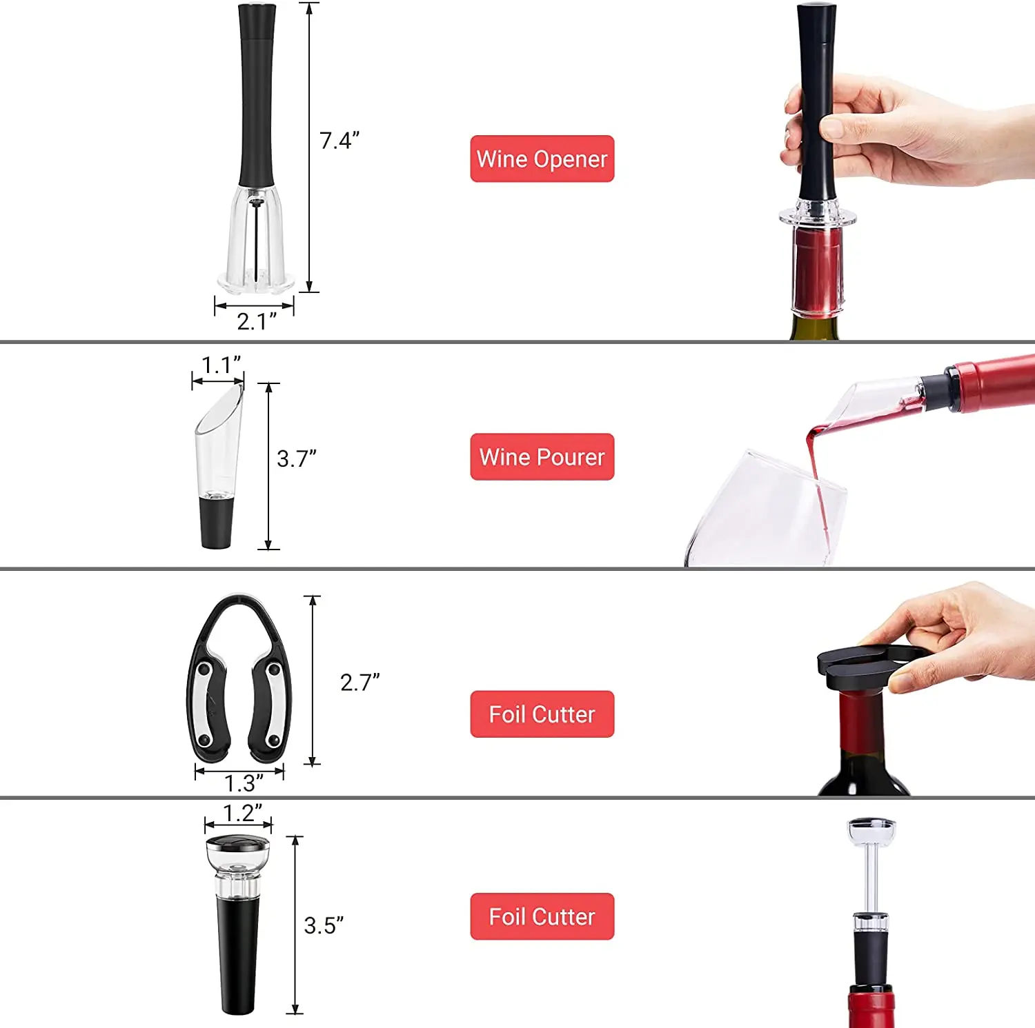 Air Pump Wine Opener Mini Wine Air Pressure Pump Opener Set Stainless Steel Needle Creative Red Wine Opener