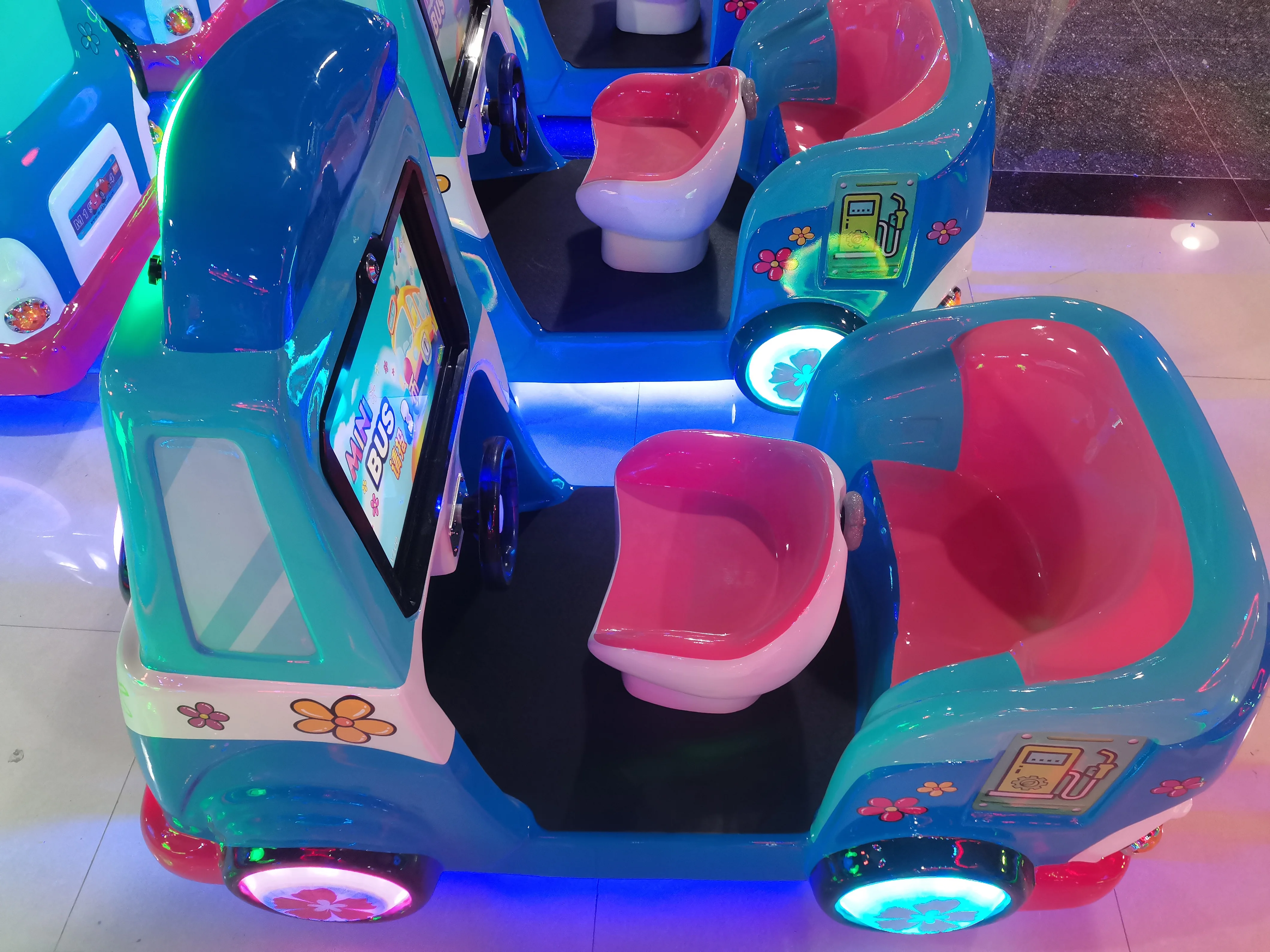 2024 family 2 seats parent-child Fiberglass video game swing Car Coin Operated Kiddie Rides vending indoor for shopping mall