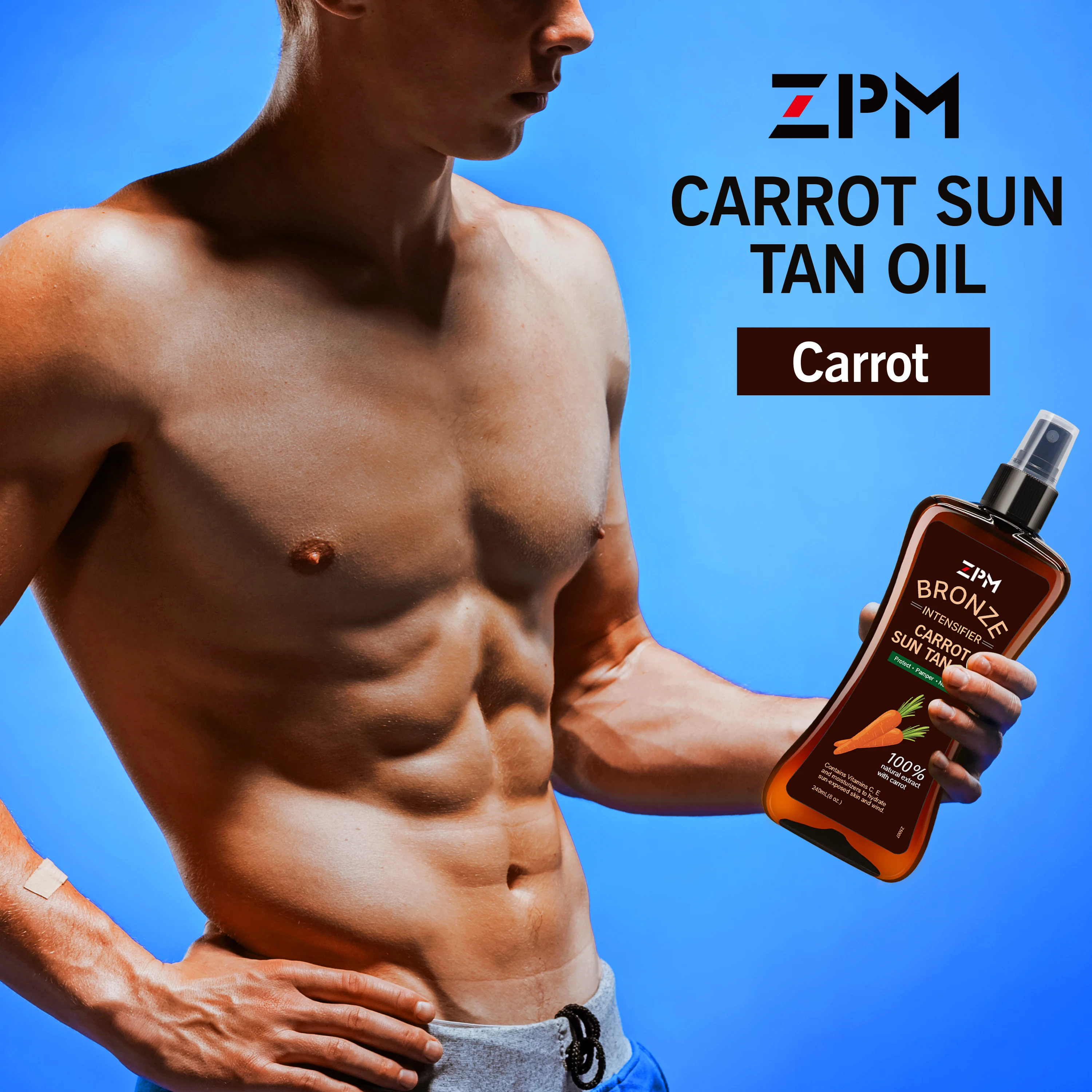 Собственная марка 100% натуральное быстросохнущее масло для загара на открытом воздухе