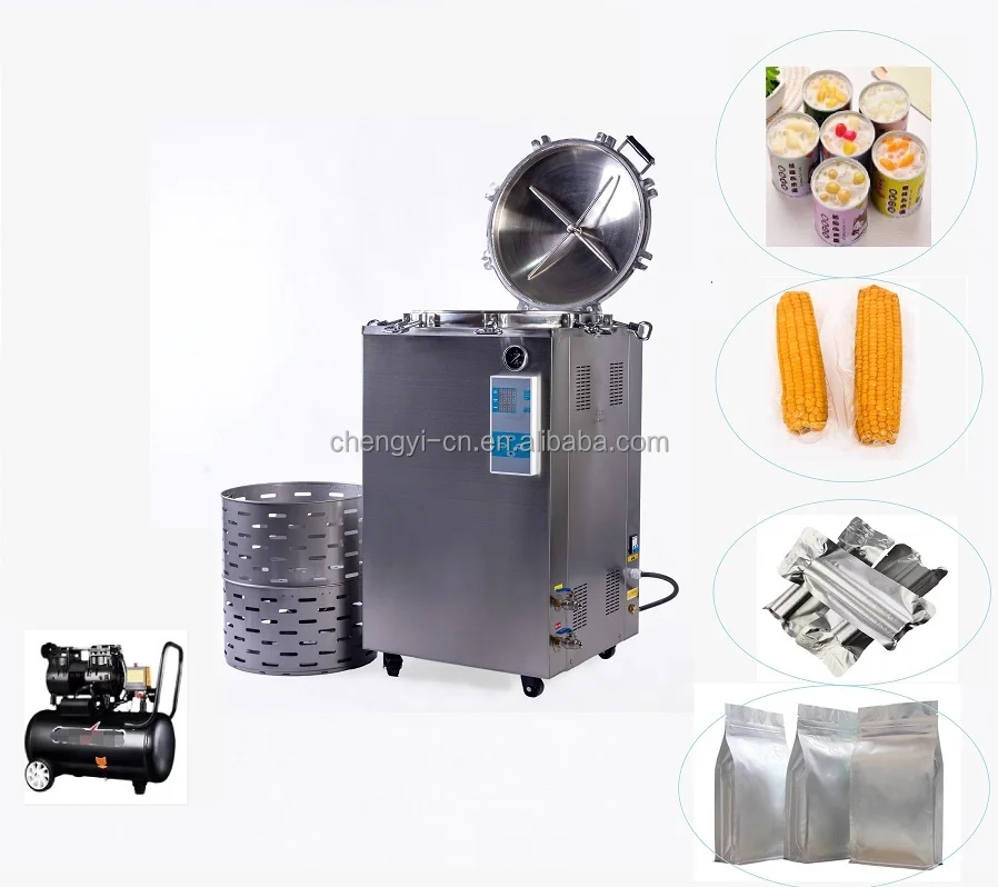 High Pressure Sterilization Equipment vertical type retort autoclave 35 50 75 100 120 150 liter