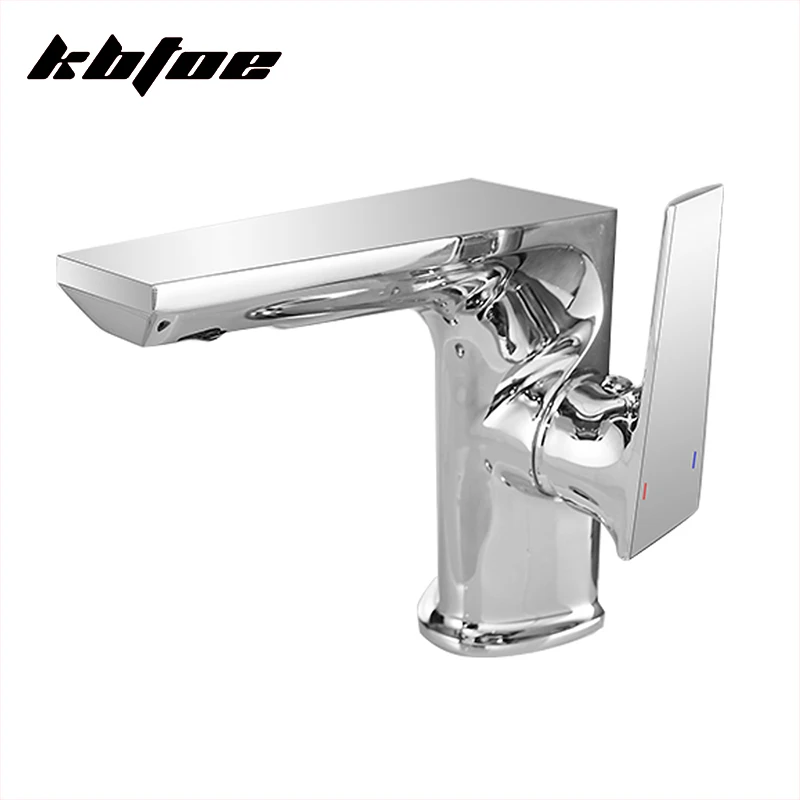 Modern Single Handle Brass Hot Cold Water Mixer Tap Sink Bathroom Basin Faucet