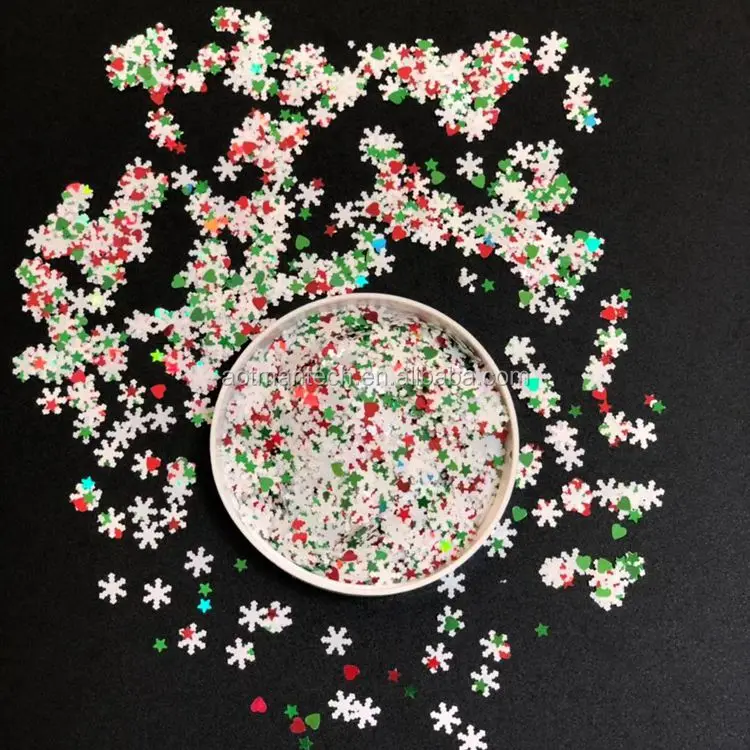 2oz 57 gram shaker jar snowflake glitter shape bulk mickey mouse glitter for Christmas phonecase and tumblers