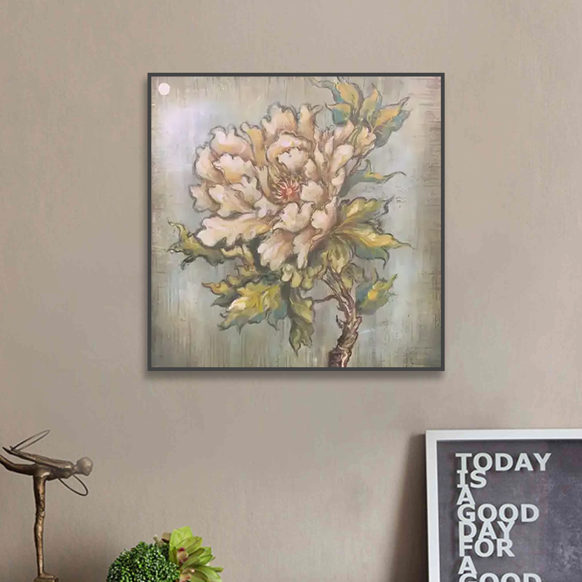Home Decor Large Rose Hand Painted Oil Paintings Canvas Wall Art Work Abstract Paintings With Flowers