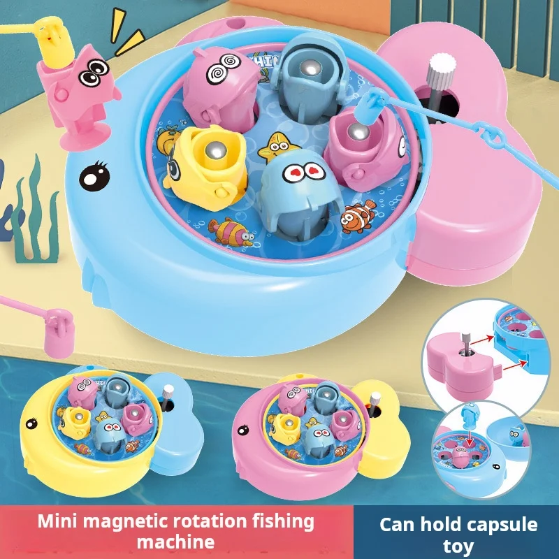 New 2024 wind-up fishing set twist egg toy mini small fishing game for children parent-child interactive game