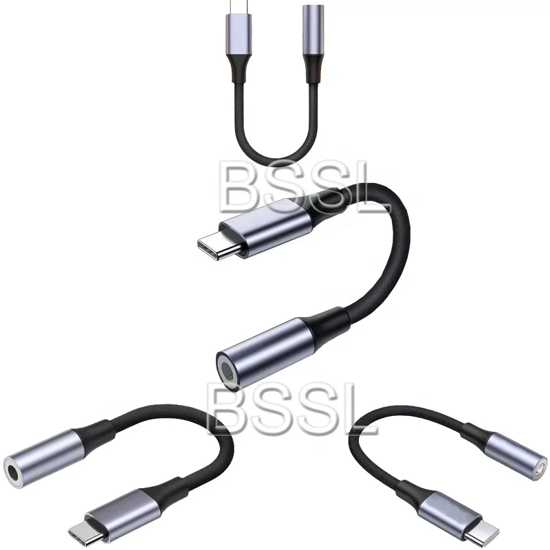USB Type C Male to 3.5mm Female Aux Adapter 3.5 Headphone Jack Audio Cable Earphone Cable Converter for Samsung S22 S21 Huawei
