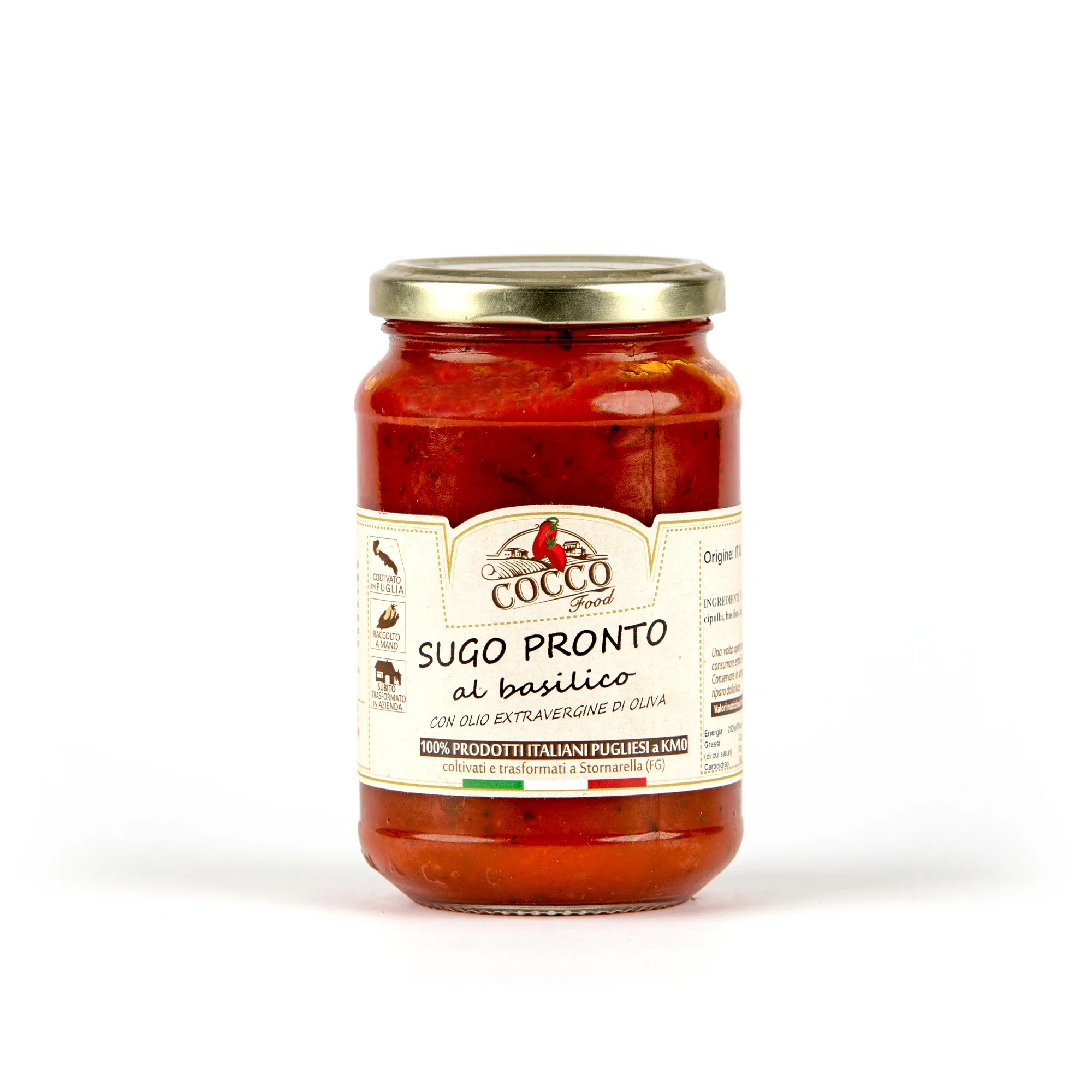 Premium Quality Made In Italy Tomato Sauce With Basil EVO oil Ready To Eat Condiments For Pasta Spaghetti Macaroni 280g