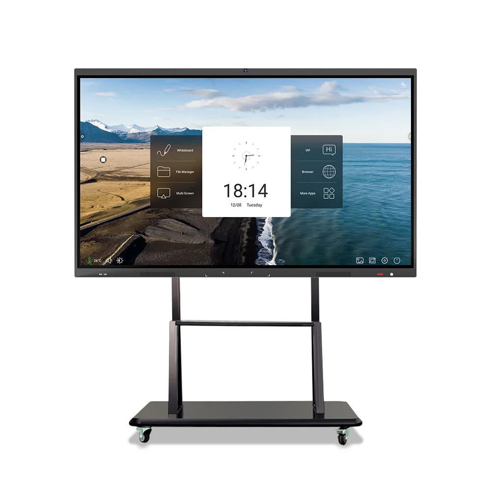 55 65 75 86 Inch Infrared Touch 4K Display Smart Whiteboard All In One Dual System Interactive Electronic Board