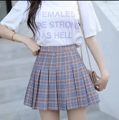 2022 Прямая продажа с фабрики оптовая для молодых девушек клетчатая мини-юбка трапециевидная модная Горячая Распродажа симпатичная складчатая юбка