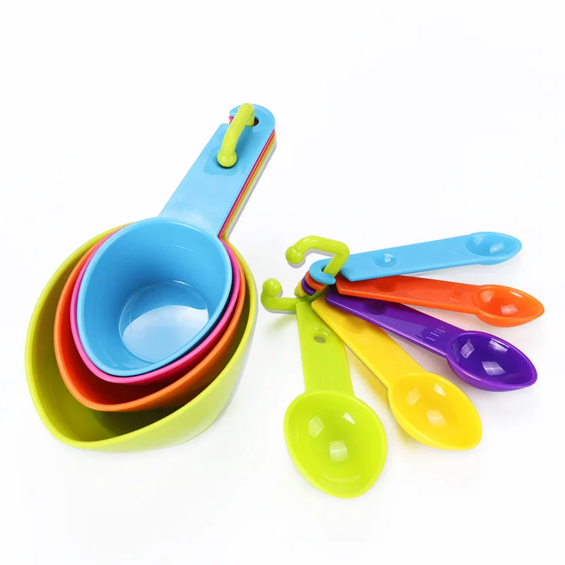 Measuring Cups and Spoons Set, Plastic Measuring Cups Measuring Spoons Stackable for Measuring Dry and Liquid