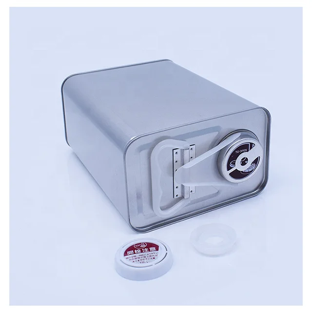 wholesale 2L 4L Square Motor Engine Oil Tin Can engine oil aerosol tin can With Japan Finger Press Lid Plastic Pull Lid