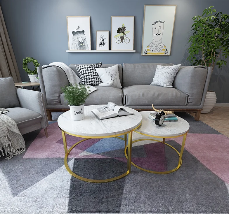 
High quality Marble top round tea table coffee table 
