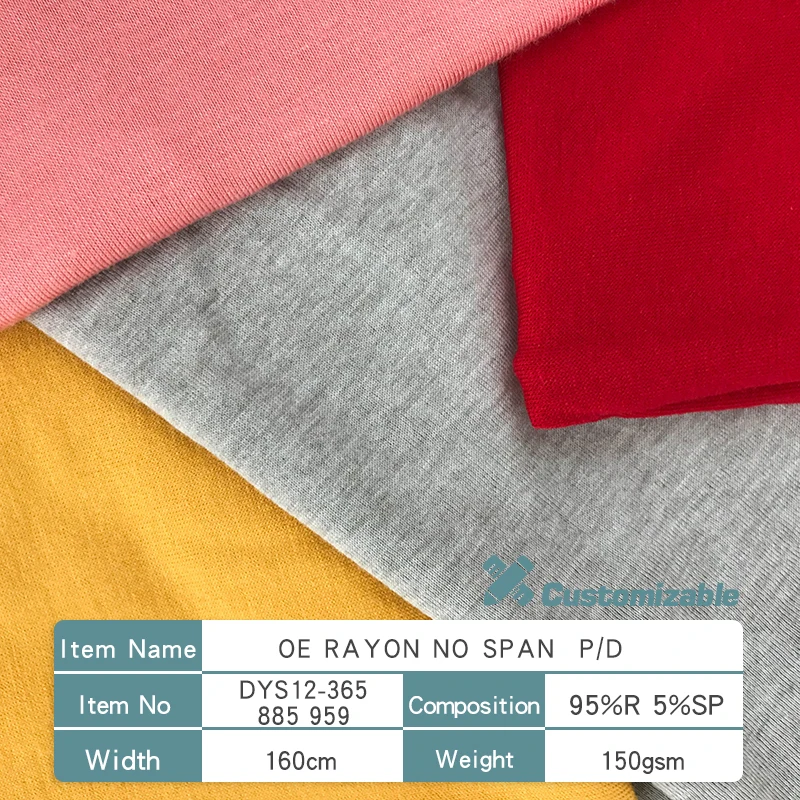 
Professional OE rayon fabric soft women garment comfortable single jersey 95%rayon 5%spandex 