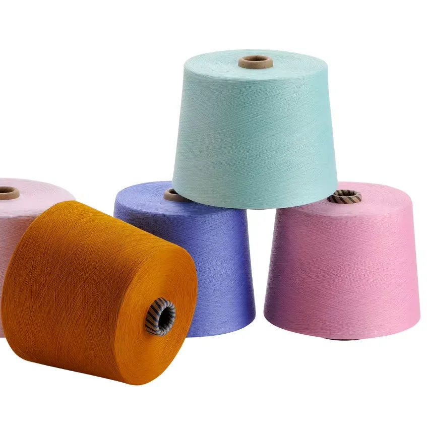 Оптовая Продажа с фабрики NE30/1 MVS Пряжа 50% из вискозы 28% PBT 22% нейлоновая смешанная пряжа для вязания