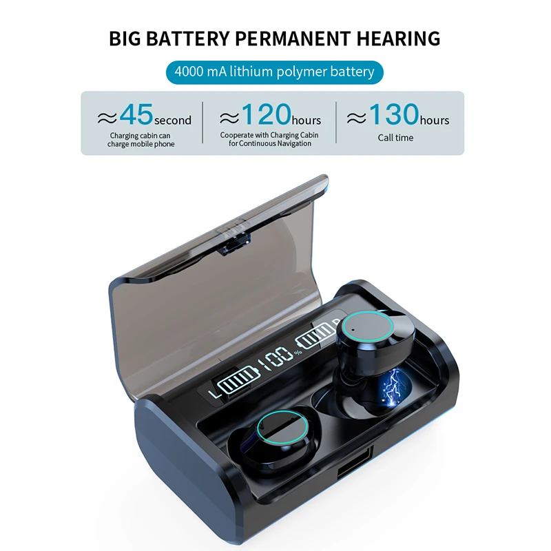 Business Headset Wireless Earbuds G06 mini earphones with 4000mAh charge box