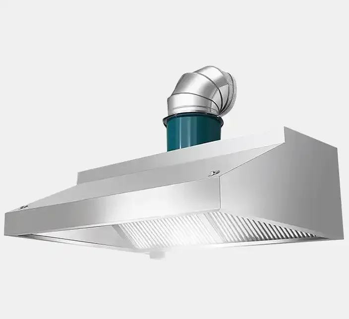 OEM stainless steel products commercial kitchen vent hoods case Hotel Exhaust Range Hood with SS Filters Metal fabrication