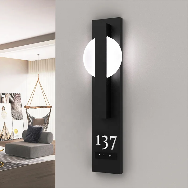 EZD Customized Hotel door number Plates Led hotel room Signs Acrylic door sign hotel number Led Light apartment number