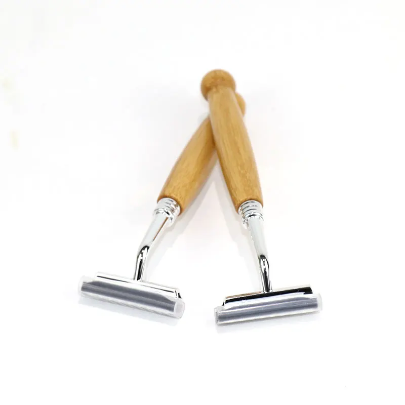 High quality Man use Bamboo handle Razor Eco friendly bamboo made man shaver with OEM logo