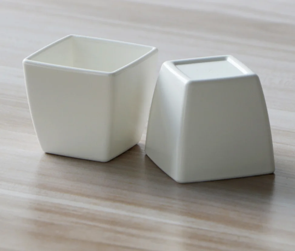 Mini White Square Decoration Office Room Fashion Home Daily Plastic Flower Pot Modern Plastic Planter Box Liner