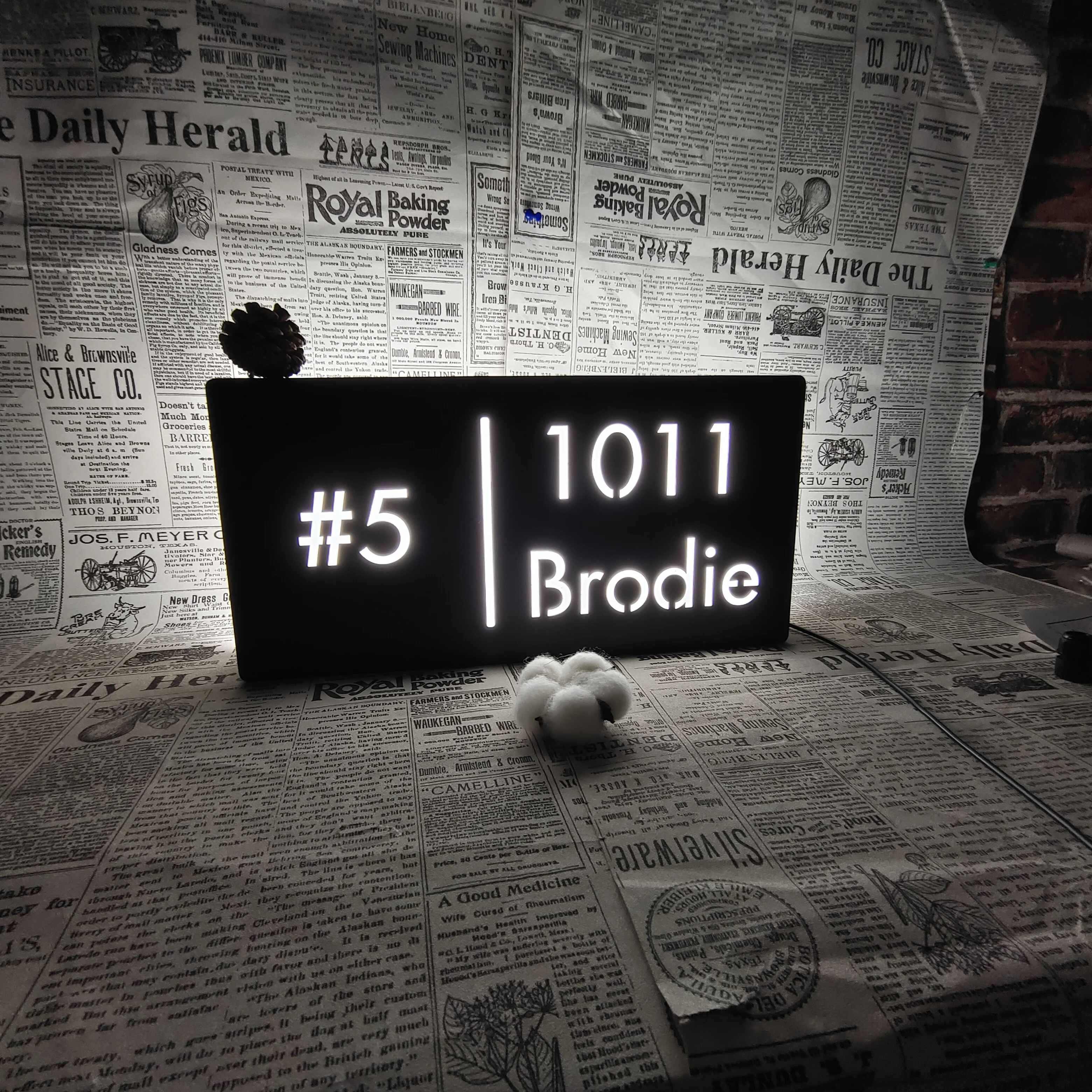 Interior Used Stainless Steel Door Plate Signs LED Illuminated House Number Signage Light Up Room Name and House Number