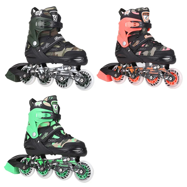 2021 Hot selling adjustable 4 PU light wheels Inline skates