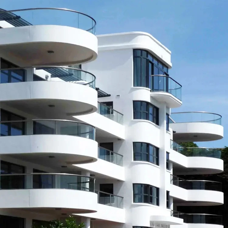 12mm 6+6mm Curved Bent Balcony Laminated Toughened Tempered Glass Railing With Handrail Balustrade