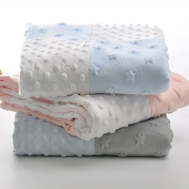 Baby Kids Peas Blanket Unicorn Pink Printing Double Layer Soft Flannel Coral Fleece Kids Comfort Blanket