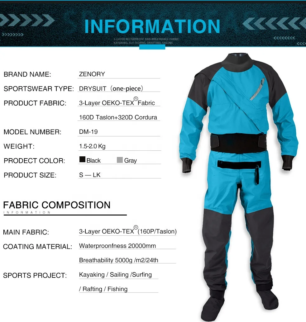 SANFAN drysuit for kayak nylon kayak aviation semi dry suit latex drysuit neck gask dry suit for scubadiving