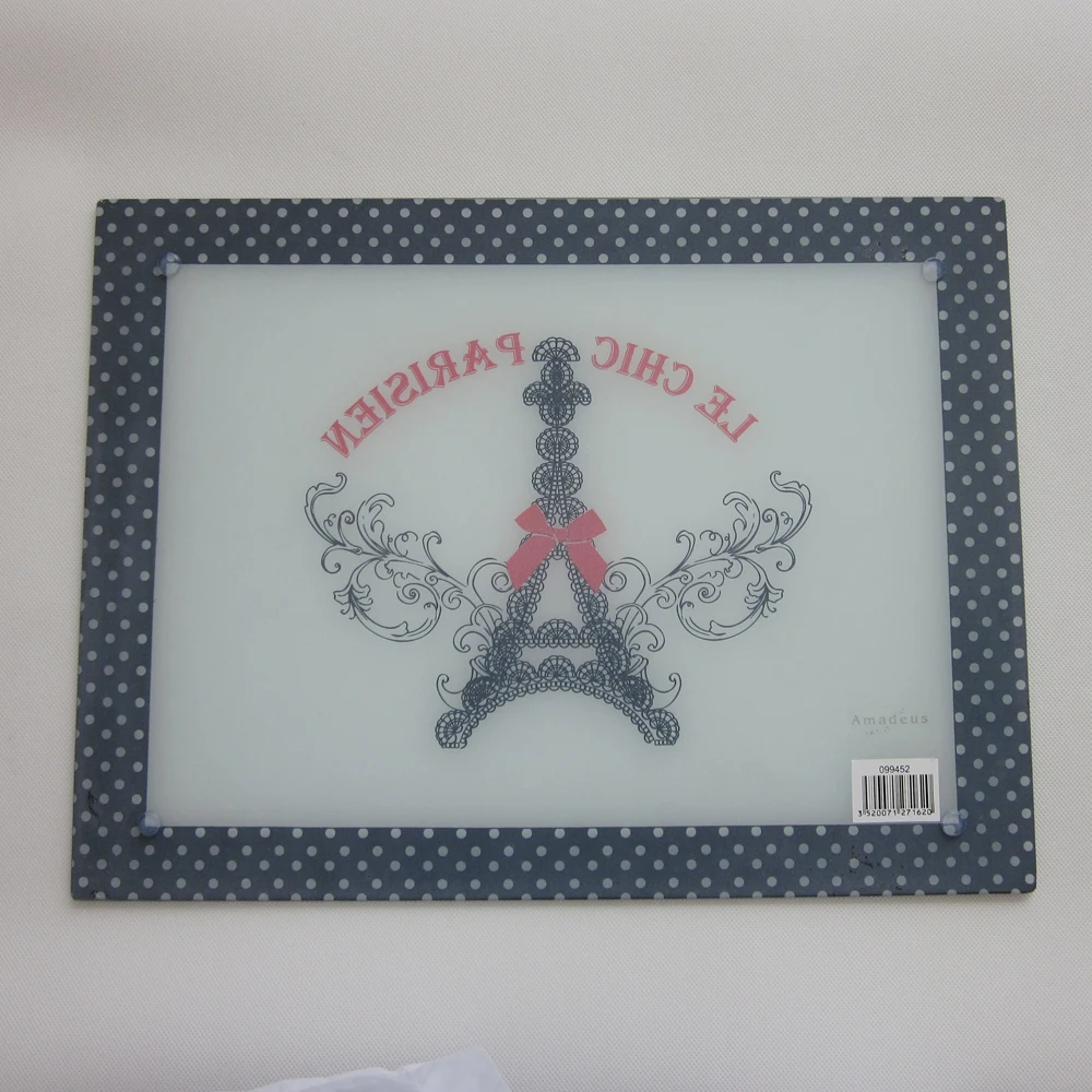 Customize clear tempered glass cutting board for kitchen