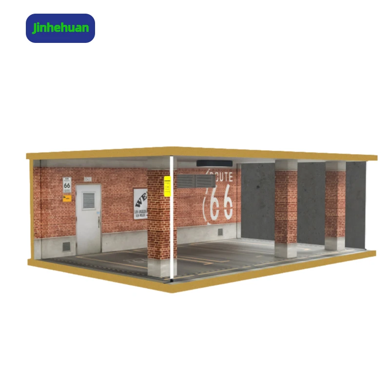 1:24 Scale Diecast Model Car Display Simulation Parking Garage Exquisite wooden Acrylic Dust Box
