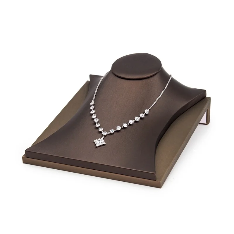 No head neck holder PU leather bust brown color jewelry display necklace mannequin