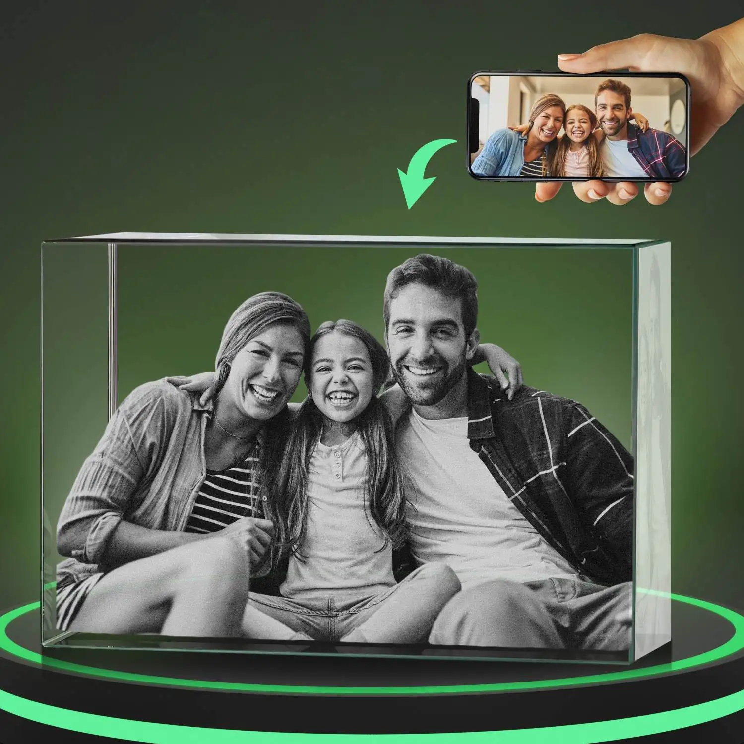 Wholesale customized blank glass souvenir heart engraving 3d crystal photo laser printing for gift